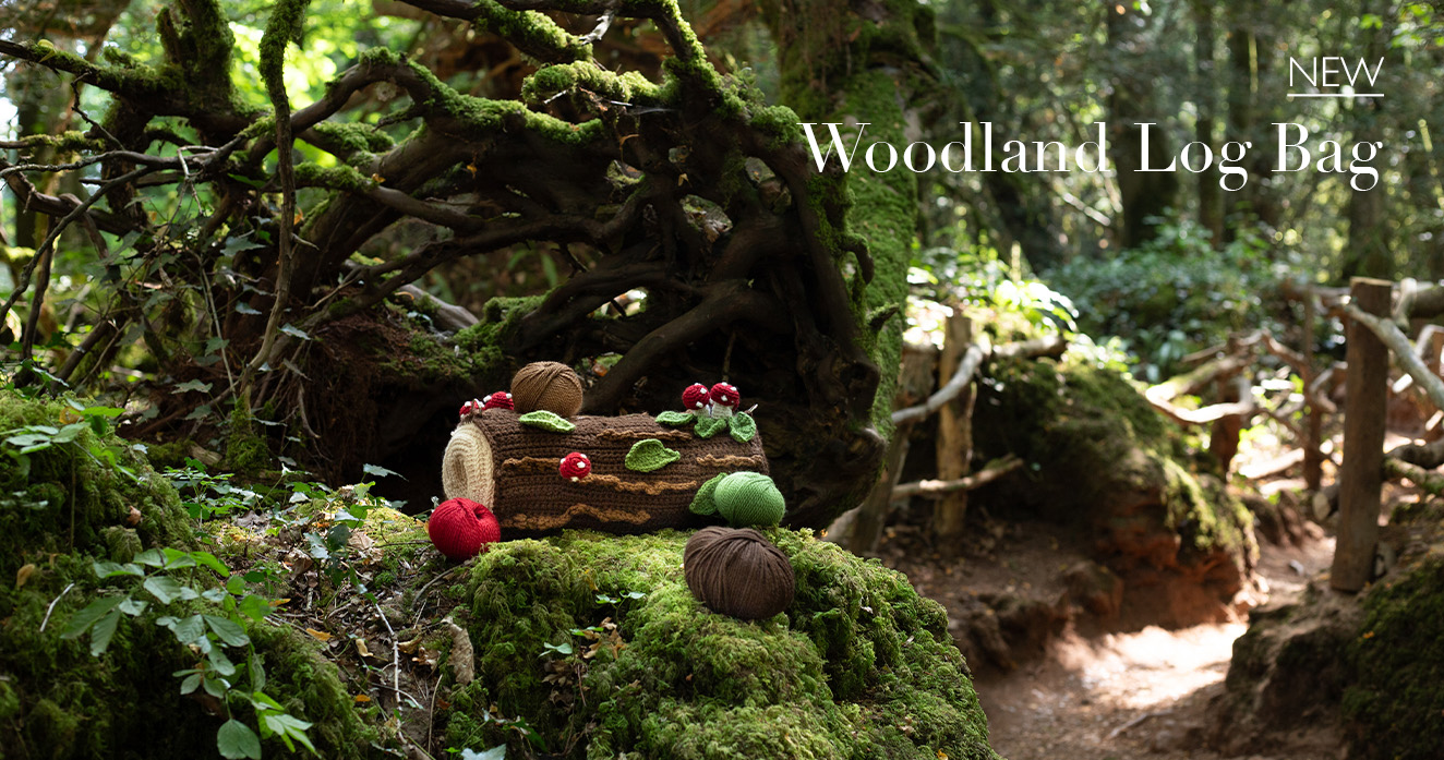 NEW Woodland Log Project Bag toft crochet pattern beneath the trees